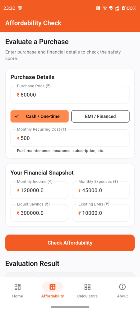 Affordability check